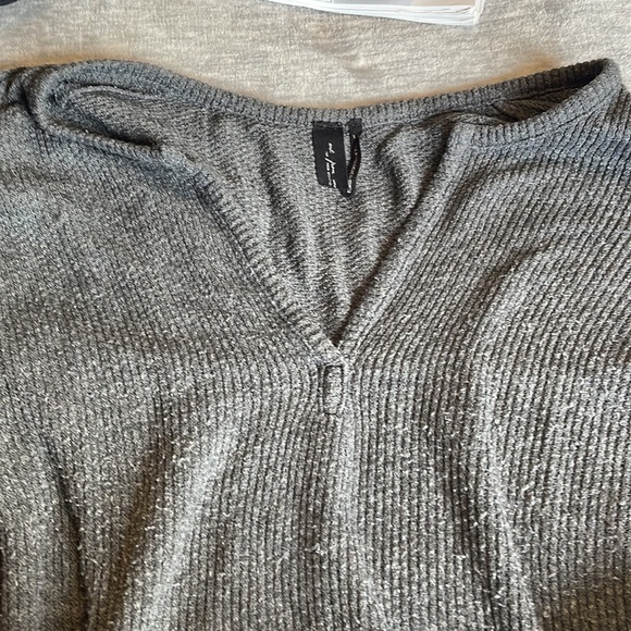 Urban Outfitters Out from Under long sleeve soft knit dark grey shirt, Large - Picture 3 of 5